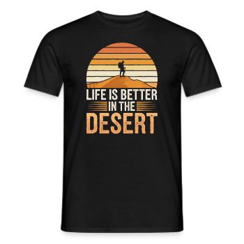 Desert wanderers, rugged trails and dry - Men's T-Shirt - black - Front - AI Model Male 178 light (178cm)