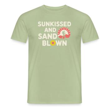 Des vagabonds du désert, des sentiers accidentés et des - T-shirt homme - vert sauge - Devant - AI Model Male 178 light (178cm)