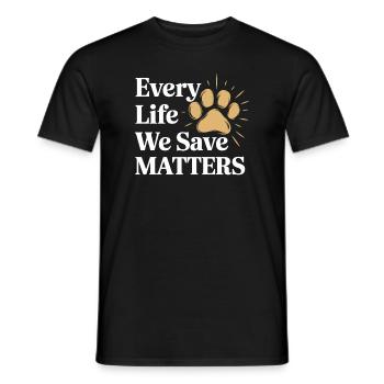 Freiwillige Tierrettung Animal Shelter Heroes - Men's T-Shirt - black - Front - AI Model Male 178 light (178cm)