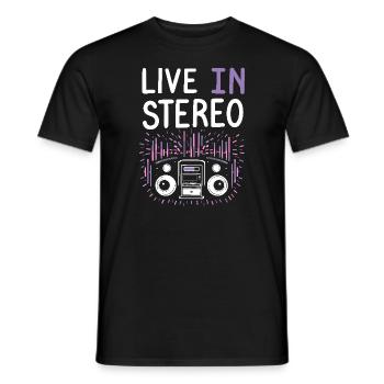 Headphone junkies Immersive audio premium sound - Men's T-Shirt - black - Front - AI Model Male 178 light (178cm)