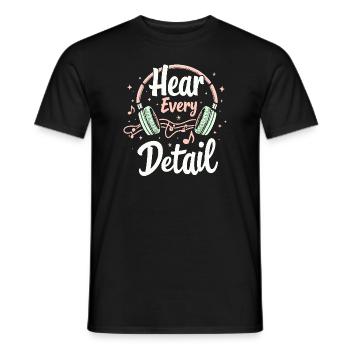 Headphone junkies Immersive audio premium sound - Men's T-Shirt - black - Front - AI Model Male 178 light (178cm)