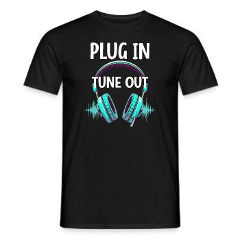Headphone junkies Immersive audio premium sound - Men's T-Shirt - black - Front - AI Model Male 178 light (178cm)
