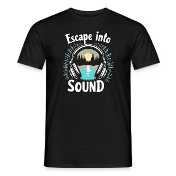 Headphone junkies Immersive audio premium sound - Men's T-Shirt - black - Front - AI Model Male 178 light (178cm)