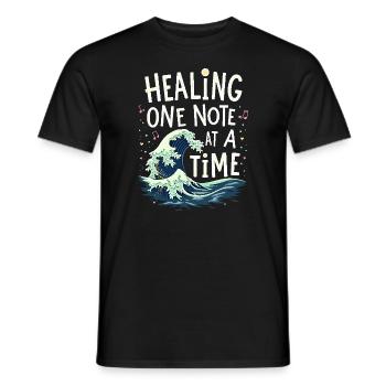 Music Therapy Emotional Healing Relaxation - Men's T-Shirt - black - Front - AI Model Male 178 light (178cm)