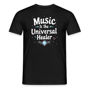 Music Therapy Emotional Healing Relaxation - Men's T-Shirt - black - Front - AI Model Male 178 light (178cm)