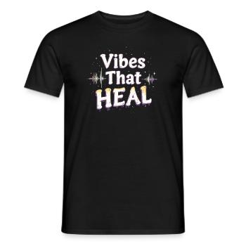 Music Therapy Emotional Healing Relaxation - Men's T-Shirt - black - Front - AI Model Male 178 light (178cm)