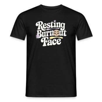 Emotional Burnout Humor Funny Stress Quotes - Men's T-Shirt - black - Front - AI Model Male 178 light (178cm)