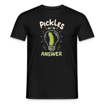 Pickle Lovers Humor Dill-ightful Jokes Funny Food - Men's T-Shirt - black - Front - AI Model Male 178 light (178cm)