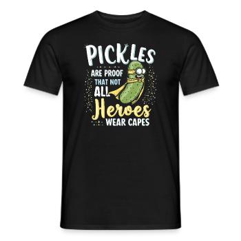 Pickle Lovers Humor Dill-ightful Jokes Funny Food - Men's T-Shirt - black - Front - AI Model Male 178 light (178cm)