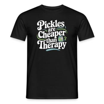 Pickle Lovers Humor Dill-ightful Jokes Funny Food - Men's T-Shirt - black - Front - AI Model Male 178 light (178cm)