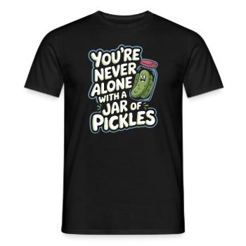 Pickle Lovers Humor Dill-ightful Jokes Funny Food - Men's T-Shirt - black - Front - AI Model Male 178 light (178cm)