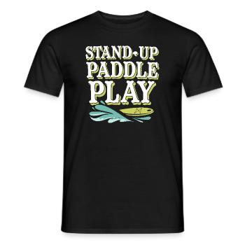 Paddleboard, SUP, aventures, sports nautiques dans le - T-shirt homme - noir - Devant - AI Model Male 178 light (178cm)