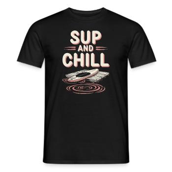 Paddleboard, SUP, aventures, sports nautiques dans le - T-shirt homme - noir - Devant - AI Model Male 178 light (178cm)