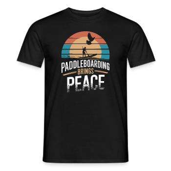 Paddleboard, SUP, aventures, sports nautiques dans le - T-shirt homme - noir - Devant - AI Model Male 178 light (178cm)