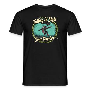 Skydiving Beginners Adventure Nerves - Men's T-Shirt - black - Front - AI Model Male 178 light (178cm)
