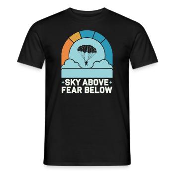 Skydiving Beginners Adventure Nerves - Men's T-Shirt - black - Front - AI Model Male 178 light (178cm)