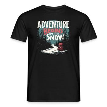 Winter Camper Snow Camping Adventure - Men's T-Shirt - black - Front - AI Model Male 178 light (178cm)