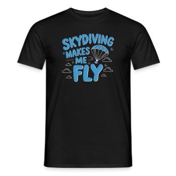 Skydiving Beginners Adventure Nerves - Men's T-Shirt - black - Front - AI Model Male 178 light (178cm)