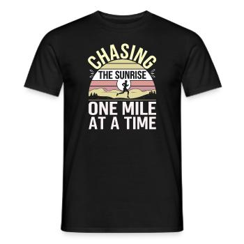 Sunrise Runner Tôt le matin Fitness Aube Courir - T-shirt homme - noir - Devant - AI Model Male 178 light (178cm)