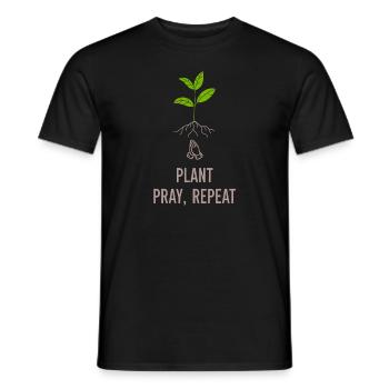 DIY Garden Fights, Gardening, Humor, Plants - Men's T-Shirt - black - Front - AI Model Male 178 light (178cm)