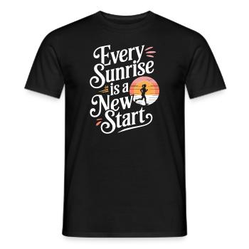 Sunrise Runner Tôt le matin Fitness Aube Courir - T-shirt homme - noir - Devant - AI Model Male 178 light (178cm)