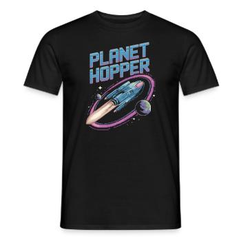 Spieler Mit Weltraumthemen Cosmic Gaming Sci-fi - Männer T-Shirt - Schwarz - Vorne - AI Model Male 178 light (178cm)