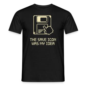 Floppy Disk Retro Tech Nostalgia Old School - Männer T-Shirt - Schwarz - Vorne - AI Model Male 178 light (178cm)