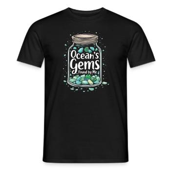Sea Glass Hunters Collect Marine Treasures - Men's T-Shirt - black - Front - AI Model Male 178 light (178cm)