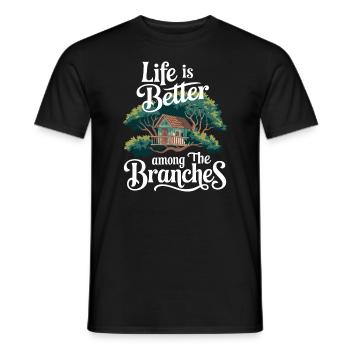 Constructeur de cabanes dans les arbres Construction de cabane dans les arbres - T-shirt homme - noir - Devant - AI Model Male 178 light (178cm)