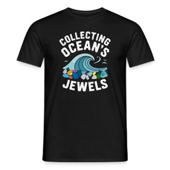Sea Glass Hunters Collect Marine Treasures - Men's T-Shirt - black - Front - AI Model Male 178 light (178cm)