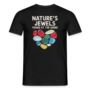 Sea Glass Hunters Collect Marine Treasures - Men's T-Shirt - black - Front - AI Model Male 178 light (178cm)