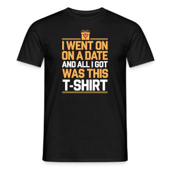 Dating Disaster Comedy Funny Fails - Men's T-Shirt - black - Front - AI Model Male 178 light (178cm)