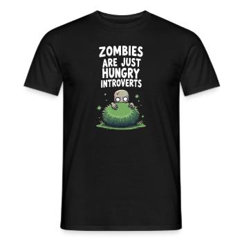 Zombie Apocalypse Humor Lustige Untote Zitate - Männer T-Shirt - Schwarz - Vorne - AI Model Male 178 light (178cm)