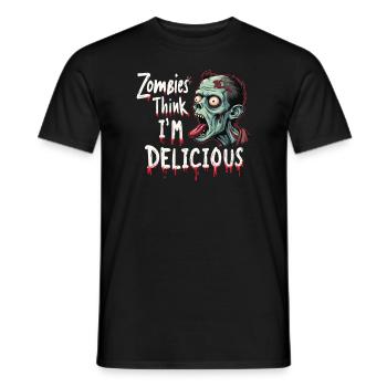 Zombie Apocalypse Humour Drôle Mort-vivant Citations - T-shirt homme - noir - Devant - AI Model Male 178 light (178cm)