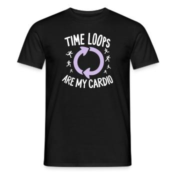 Time travel enthusiast who is interested in - Men's T-Shirt - black - Front - AI Model Male 178 light (178cm)