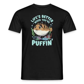 Kugelfisch-meereslebewesen-enthusiasten Quirky - Männer T-Shirt - Schwarz - Vorne - AI Model Male 178 light (178cm)