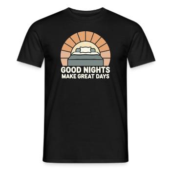 Adeptes de l’hygiène du sommeil, nuits reposantes, - T-shirt homme - noir - Devant - AI Model Male 178 light (178cm)