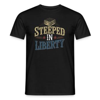 Boston Tea 1773 Révolution américaine Historique - T-shirt homme - noir - Devant - AI Model Male 178 light (178cm)