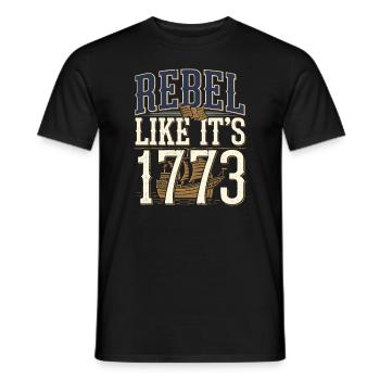 Boston Tea 1773 American Revolution Historic - Men's T-Shirt - black - Front - AI Model Male 178 light (178cm)