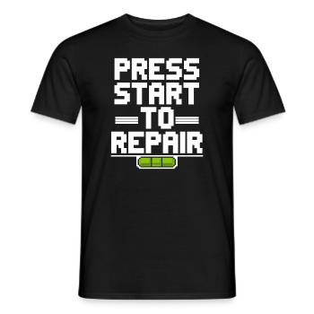 Retro Gaming Repair Vintage Console - Men's T-Shirt - black - Front - AI Model Male 178 light (178cm)