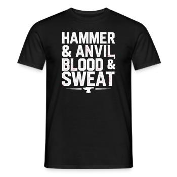 Blacksmithing Viking Warrior Norse Forge Metalwork - Männer T-Shirt - Schwarz - Vorne - AI Model Male 178 light (178cm)