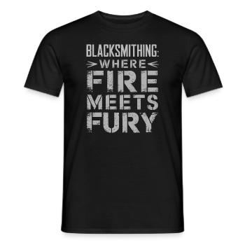 Blacksmithing Viking Warrior Norse Forge Metalwork - Männer T-Shirt - Schwarz - Vorne - AI Model Male 178 light (178cm)