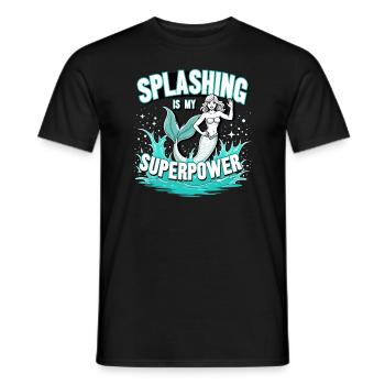 Mermaid Underwater Performer Mermaid - Men's T-Shirt - black - Front - AI Model Male 178 light (178cm)