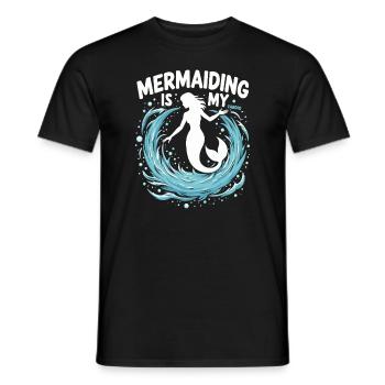 Mermaid Underwater Performer Mermaid - Men's T-Shirt - black - Front - AI Model Male 178 light (178cm)