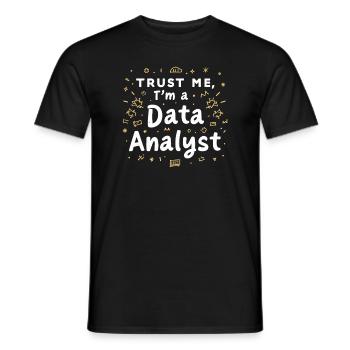 Data Analyst Big Data Specialist Business - Men's T-Shirt - black - Front - AI Model Male 178 light (178cm)