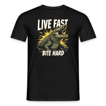 Alligator Crocodile Reptile Enthusiast Swamp - Men's T-Shirt - black - Front - AI Model Male 178 light (178cm)