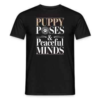 Doga Dog Yoga Bien-être pour animaux de compagnie Étirements conscients - T-shirt homme - noir - Devant - AI Model Male 178 light (178cm)
