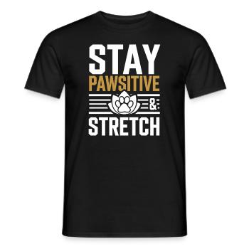 Doga Dog Yoga Pet Wellness Mindful Stretching - Men's T-Shirt - black - Front - AI Model Male 178 light (178cm)