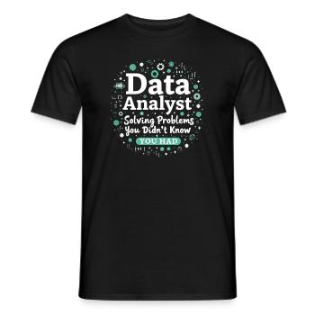 Data Analyst Big Data Specialist Business - Men's T-Shirt - black - Front - AI Model Male 178 light (178cm)