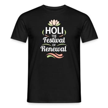 La célébration indienne du festival des couleurs de Holi - T-shirt homme - noir - Devant - AI Model Male 178 light (178cm)
